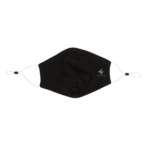 Wiederverwendbare 2-lagige Baumwoll-Gesichtsmaske schwarz bedrucken, Art.-Nr. P265.891