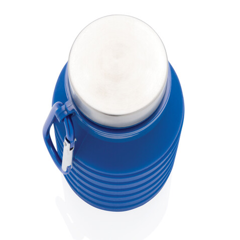 Auslaufgeschützte faltbare Silikonflasche blau bedrucken, Art.-Nr. P432.625