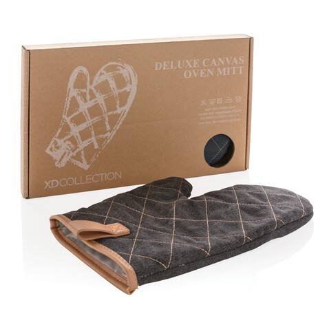 Deluxe Canvas Ofenhandschuh schwarz bedrucken, Art.-Nr. P262.831