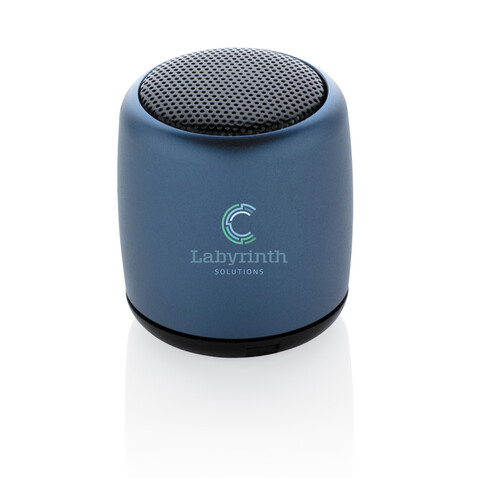 Kabelloser Mini-Lautsprecher aus Aluminium blau bedrucken, Art.-Nr. P329.395