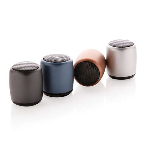 Kabelloser Mini-Lautsprecher aus Aluminium blau bedrucken, Art.-Nr. P329.395