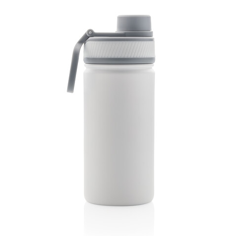 Sport Vakuum-Flasche aus Stainless Steel 550ml weiß, grau bedrucken, Art.-Nr. P436.193