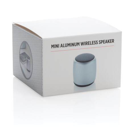 Kabelloser Mini-Lautsprecher aus Aluminium silber bedrucken, Art.-Nr. P329.392