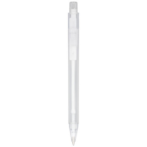 Calypso Kugelschreiber transparent matt, weiß gefrosted bedrucken, Art.-Nr. 21035401