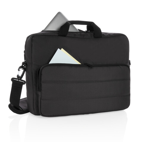 Impact AWARE™ RPET 15,6&quot; Laptop-Tasche schwarz bedrucken, Art.-Nr. P730.041