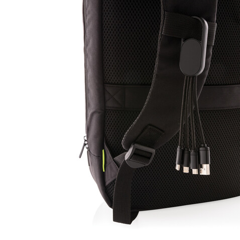 4-in-1 Kabel mit Karabiner-Clip schwarz bedrucken, Art.-Nr. P302.071