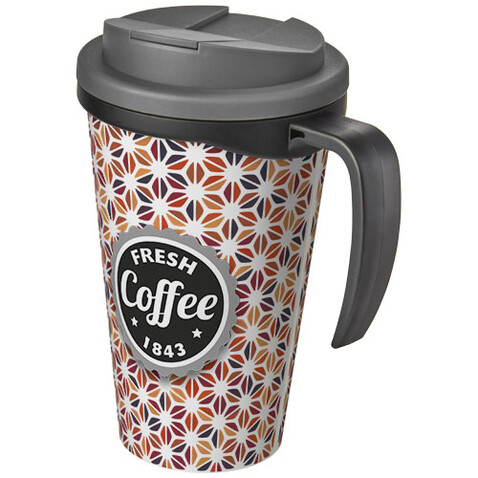 Brite-Ameriano® Grande 350 ml Isolierbecher mit auslaufsicherem Schraubverschluss, schwarz, grau bedrucken, Art.-Nr. 21042004 Brite-Ameriano® Grande 350 ml Isolierbecher mit auslaufsicherem Schraubverschluss, schwarz, grau bedrucken, Art.-Nr. 21042004