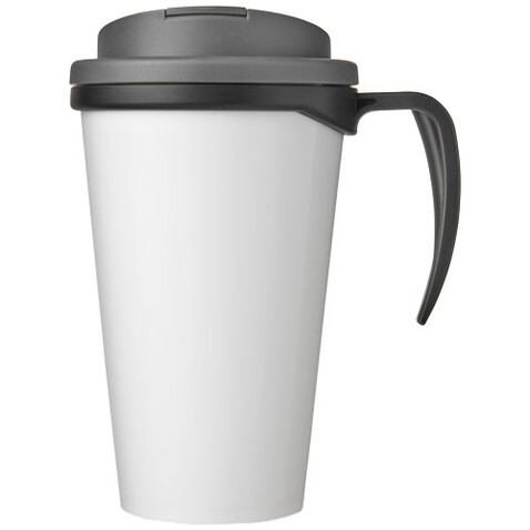 Brite-Ameriano® Grande 350 ml Isolierbecher mit auslaufsicherem Schraubverschluss, schwarz, grau bedrucken, Art.-Nr. 21042004 Brite-Ameriano® Grande 350 ml Isolierbecher mit auslaufsicherem Schraubverschluss, schwarz, grau bedrucken, Art.-Nr. 21042004
