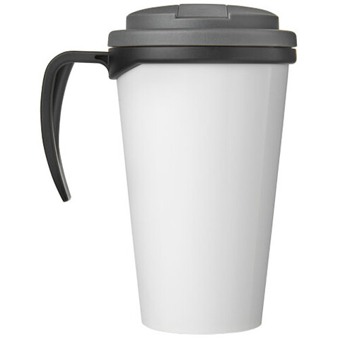 Brite-Ameriano® Grande 350 ml Isolierbecher mit auslaufsicherem Schraubverschluss, schwarz, grau bedrucken, Art.-Nr. 21042004 Brite-Ameriano® Grande 350 ml Isolierbecher mit auslaufsicherem Schraubverschluss, schwarz, grau bedrucken, Art.-Nr. 21042004