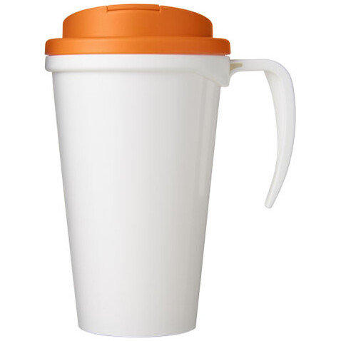 Brite-Ameriano® Grande 350 ml Isolierbecher mit auslaufsicherem Schraubverschluss, weiss, orange bedrucken, Art.-Nr. 21042010 Brite-Ameriano® Grande 350 ml Isolierbecher mit auslaufsicherem Schraubverschluss, weiss, orange bedrucken, Art.-Nr. 21042010