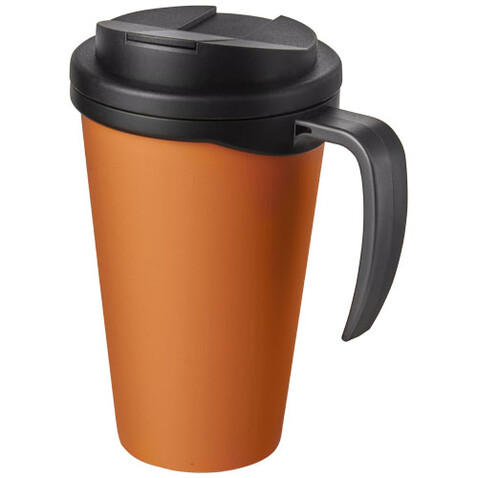 Americano® Grande 350 ml Isolierbecher mit auslaufsicherem Schraubverschluss, orange, schwarz bedrucken, Art.-Nr. 21042104 Americano® Grande 350 ml Isolierbecher mit auslaufsicherem Schraubverschluss, orange, schwarz bedrucken, Art.-Nr. 21042104