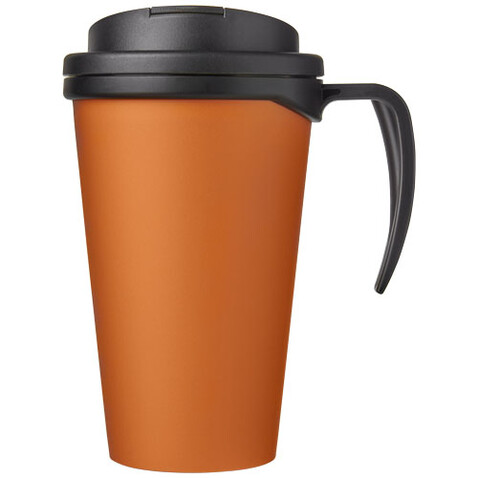 Americano® Grande 350 ml Isolierbecher mit auslaufsicherem Schraubverschluss, orange, schwarz bedrucken, Art.-Nr. 21042104 Americano® Grande 350 ml Isolierbecher mit auslaufsicherem Schraubverschluss, orange, schwarz bedrucken, Art.-Nr. 21042104