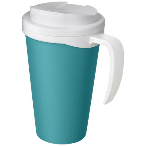 Americano® Grande 350 ml Isolierbecher mit auslaufsicherem Schraubverschluss, aquablau, weiss bedrucken, Art.-Nr. 21042111 Americano® Grande 350 ml Isolierbecher mit auslaufsicherem Schraubverschluss, aquablau, weiss bedrucken, Art.-Nr. 21042111