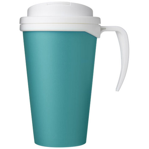 Americano® Grande 350 ml Isolierbecher mit auslaufsicherem Schraubverschluss, aquablau, weiss bedrucken, Art.-Nr. 21042111 Americano® Grande 350 ml Isolierbecher mit auslaufsicherem Schraubverschluss, aquablau, weiss bedrucken, Art.-Nr. 21042111
