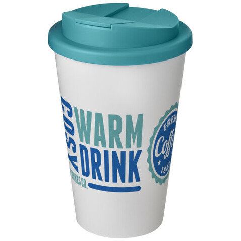 Americano® 350 ml Isolierbecher mit auslaufsicherem Schraubverschluss, weiss, aquablau bedrucken, Art.-Nr. 21069504 Americano® 350 ml Isolierbecher mit auslaufsicherem Schraubverschluss, weiss, aquablau bedrucken, Art.-Nr. 21069504