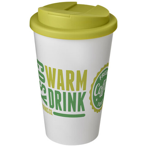 Americano® 350 ml Isolierbecher mit auslaufsicherem Schraubverschluss, weiss, limone bedrucken, Art.-Nr. 21069505