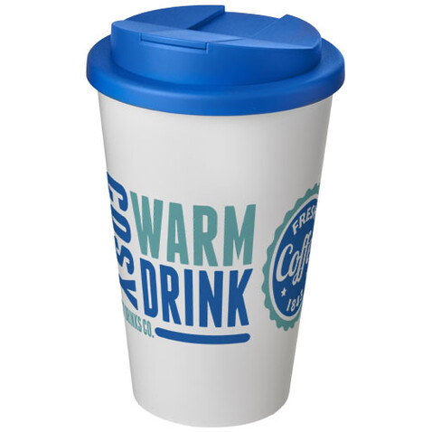 Americano® 350 ml Isolierbecher mit auslaufsicherem Schraubverschluss, weiss, mittelblau bedrucken, Art.-Nr. 21069507 Americano® 350 ml Isolierbecher mit auslaufsicherem Schraubverschluss, weiss, mittelblau bedrucken, Art.-Nr. 21069507