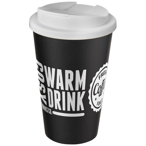 Americano® 350 ml Isolierbecher mit auslaufsicherem Schraubverschluss, schwarz, weiss bedrucken, Art.-Nr. 21069514