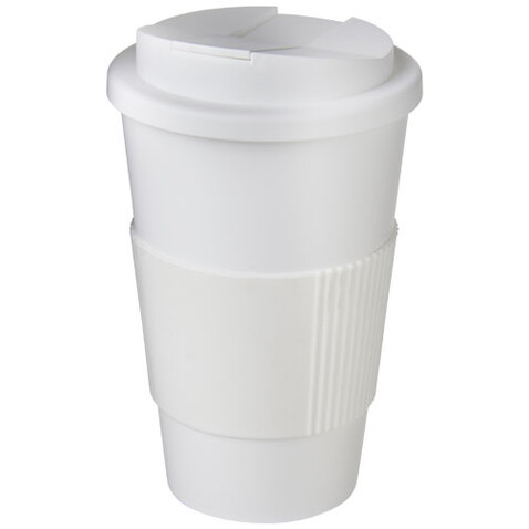 Americano® 350 ml Isolierbecher mit Schutzring &amp; auslaufsicherem Schraubverschluss, weiss bedrucken, Art.-Nr. 21069603