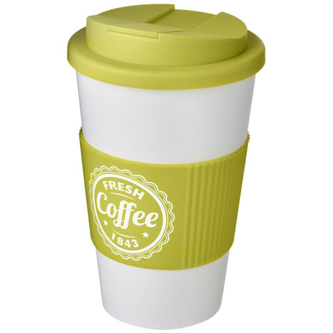 Americano® 350 ml Isolierbecher mit Schutzring & auslaufsicherem Schraubverschluss, weiss, limone bedrucken, Art.-Nr. 21069605 Americano® 350 ml Isolierbecher mit Schutzring & auslaufsicherem Schraubverschluss, weiss, limone bedrucken, Art.-Nr. 21069605