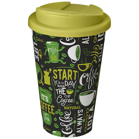 Brite-Americano® 350 ml Isolierbecher mit auslaufsicherem Schraubverschluss, weiss, limone bedrucken, Art.-Nr. 21069705