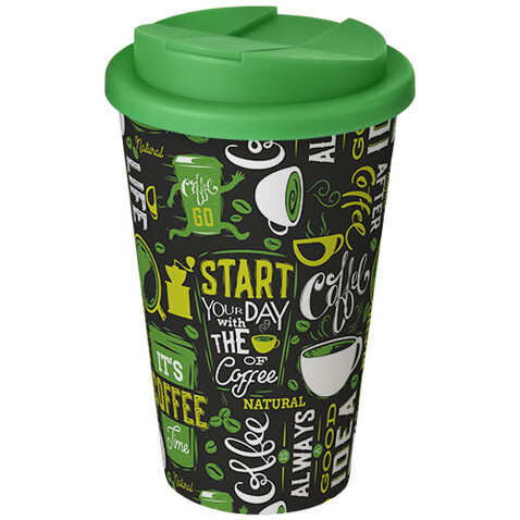 Brite-Americano® 350 ml Isolierbecher mit auslaufsicherem Schraubverschluss, weiss, grün bedrucken, Art.-Nr. 21069706 Brite-Americano® 350 ml Isolierbecher mit auslaufsicherem Schraubverschluss, weiss, grün bedrucken, Art.-Nr. 21069706