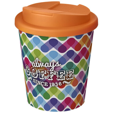 Brite-Americano® Espresso 250 ml Isolierbecher mit auslaufsicherem Schraubverschluss, weiss, orange bedrucken, Art.-Nr. 21069808 Brite-Americano® Espresso 250 ml Isolierbecher mit auslaufsicherem Schraubverschluss, weiss, orange bedrucken, Art.-Nr. 21069808