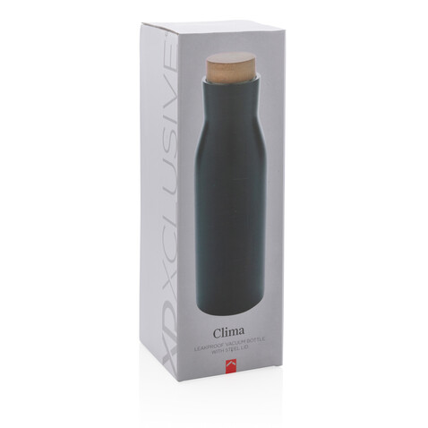 Clima auslaufsichere Vakuum-Flasche schwarz bedrucken, Art.-Nr. P436.611