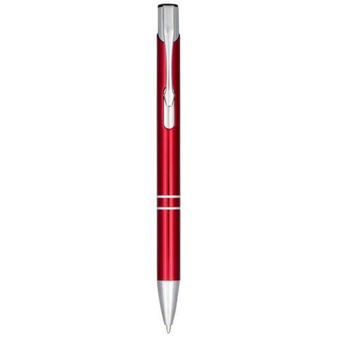 Moneta Druckkugelschreiber aus eloxiertem Aluminium, rot bedrucken, Art.-Nr. 10758302