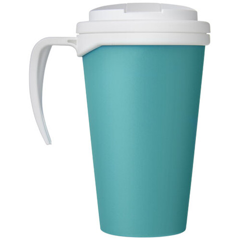 Americano® Grande 350 ml Isolierbecher mit auslaufsicherem Schraubverschluss, aquablau, weiss bedrucken, Art.-Nr. 21042111 Americano® Grande 350 ml Isolierbecher mit auslaufsicherem Schraubverschluss, aquablau, weiss bedrucken, Art.-Nr. 21042111