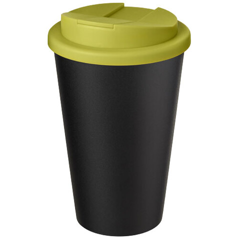 Americano® Eco 350 ml recycelter Becher mit auslaufsicherem Deckel, limone, schwarz bedrucken, Art.-Nr. 21042563 Americano® Eco 350 ml recycelter Becher mit auslaufsicherem Deckel, limone, schwarz bedrucken, Art.-Nr. 21042563