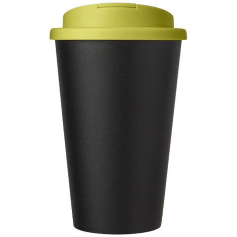 Americano® Eco 350 ml recycelter Becher mit auslaufsicherem Deckel, limone, schwarz bedrucken, Art.-Nr. 21042563 Americano® Eco 350 ml recycelter Becher mit auslaufsicherem Deckel, limone, schwarz bedrucken, Art.-Nr. 21042563