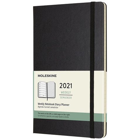 Moleskine Hardcover 12 Monate Wochenkalender L, schwarz bedrucken, Art.-Nr. 10775490