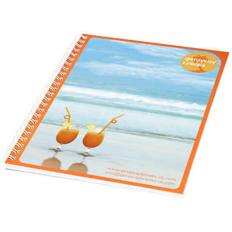 Desk-Mate® A5 Notizbuch mit Kunststoff Cover und Spiralbindung, weiss bedrucken, Art.-Nr. 21271000