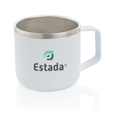 Stainless-Steel Camping-Tasse weiß bedrucken, Art.-Nr. P432.443