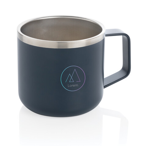 Stainless-Steel Camping-Tasse blau bedrucken, Art.-Nr. P432.445