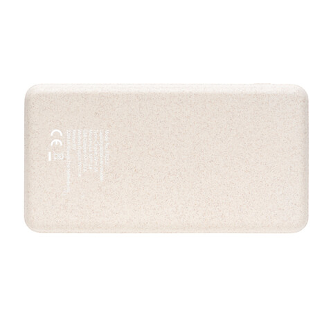 Kork und Weizen 8.000 mAh Wireless Powerbank khaki bedrucken, Art.-Nr. P322.219