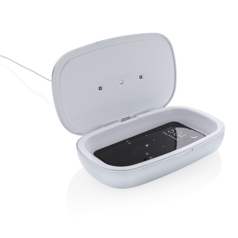 Rena UV-C Sterilisations-Box mit 5W Wireless Charger grau bedrucken, Art.-Nr. P301.132