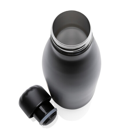 Einfarbige Vakuumisolierte Stainless Steel Flasche schwarz bedrucken, Art.-Nr. P436.461