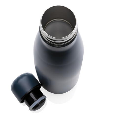 Einfarbige Vakuumisolierte Stainless Steel Flasche blau bedrucken, Art.-Nr. P436.465