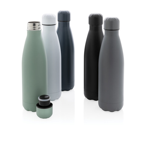 Einfarbige Vakuumisolierte Stainless Steel Flasche blau bedrucken, Art.-Nr. P436.465