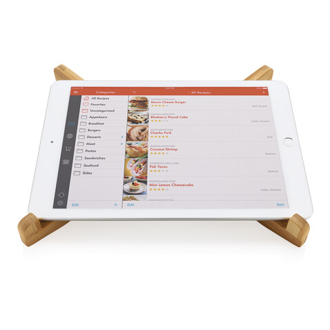 Tragbare Bambus Laptop-Stütze braun bedrucken, Art.-Nr. P262.019