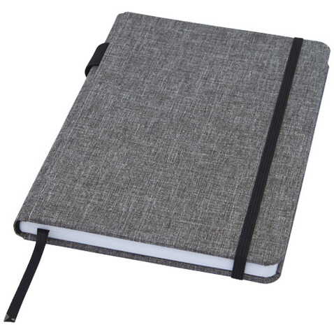 Orin A5 Notizbuch aus RPET, heather grau bedrucken, Art.-Nr. 10774280