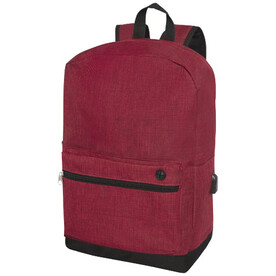 Hoss 15,6&amp;quot; Business Laptop-Rucksack 16L, heather dunkelrot bedrucken, Art.-Nr. 12051102