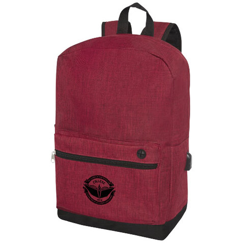 Hoss 15,6&quot; Business Laptop-Rucksack 16L, heather dunkelrot bedrucken, Art.-Nr. 12051102