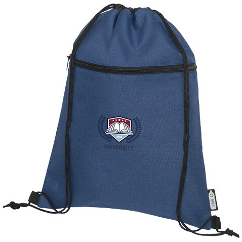 Ross Turnbeutel aus RPET 5L, heather navy bedrucken, Art.-Nr. 12051811