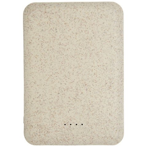 Asama 5000 mAh Powerbank aus Weizenstroh, beige bedrucken, Art.-Nr. 12413702