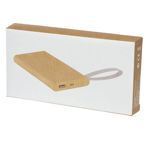 Tulda 5000 mAh Powerbank aus Bambus, natur bedrucken, Art.-Nr. 12414571
