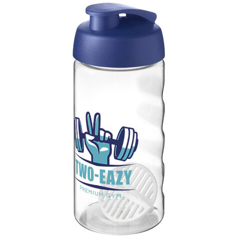 H2O Active® Bop 500 ml Shakerflasche, blau, transparent bedrucken, Art.-Nr. 21070452