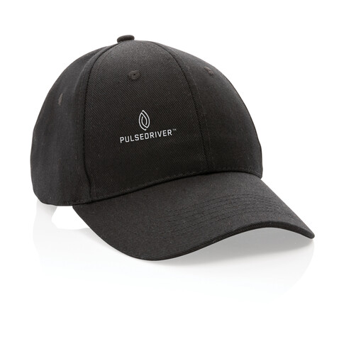 Impact 6 Panel Kappe aus 280gr rCotton mit AWARE™ Tracer schwarz bedrucken, Art.-Nr. P453.301
